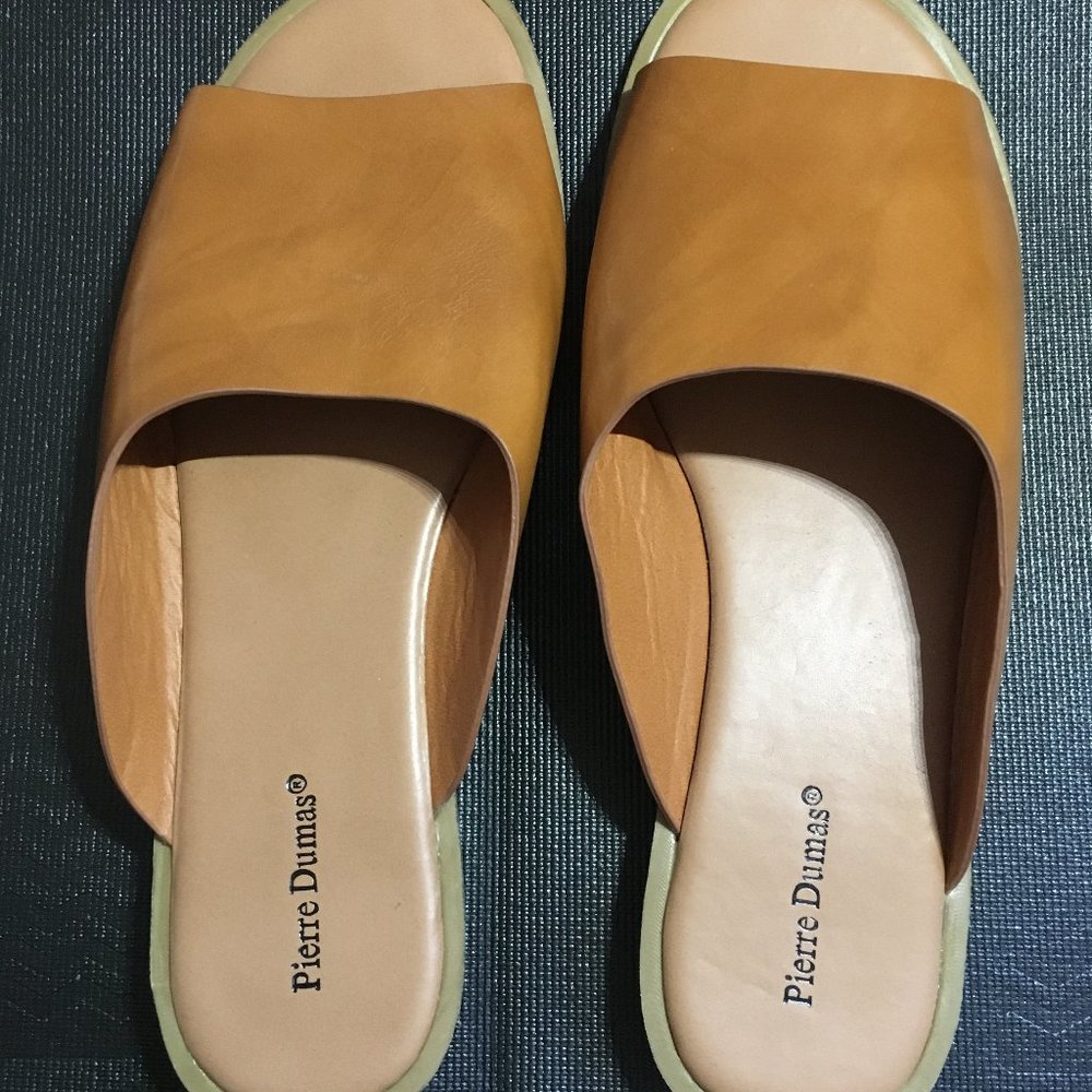 Pierre Dumas Burnt Orange Slides - Size 10M